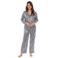 Luxurious Women's Satin Silk Long Sleeve Pyjama Set Cozy Loungewear Nightwear with Dress Shirt Collar and Loose-Fitting Pants in Black Pink Grey by Daisy Dreamer. Buy now for £13.00.