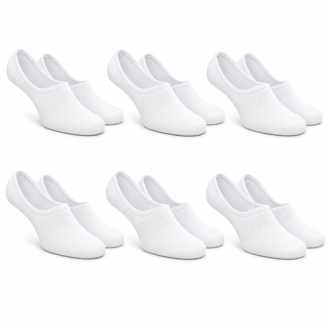 Sock Stack Women's No Show Trainer Socks 6 Pairs Low Cut Non-Slip Heel Grip UK 4-8