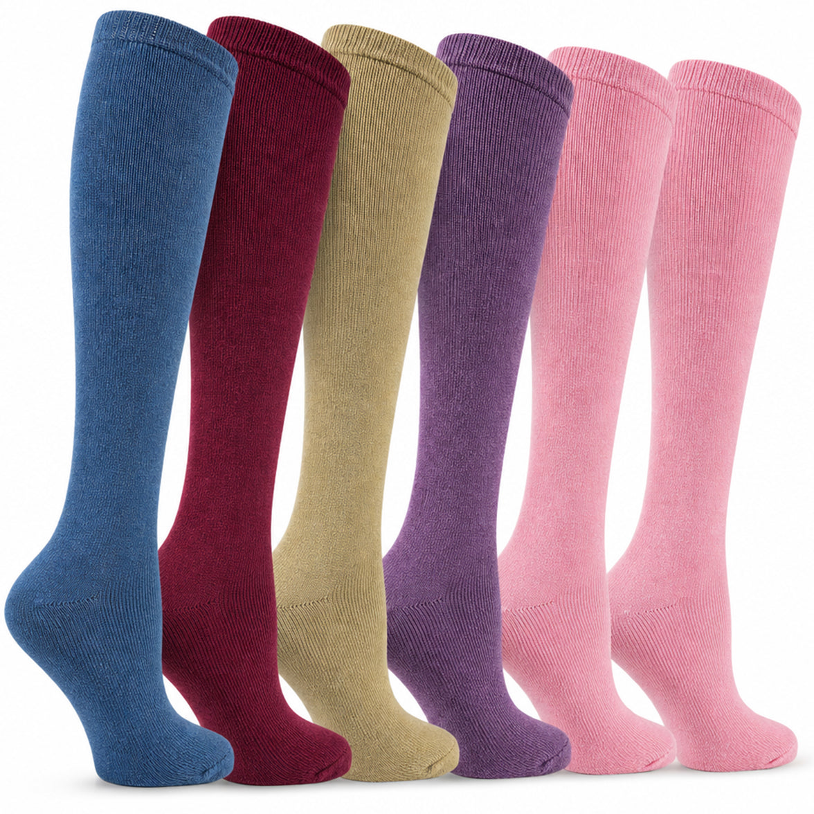 Sock Stack Damen Thermo-Kniestrümpfe für Stiefel, 6 Paar, dick, warm, gepolstert, lange Wintersocken, Einheitsgröße
