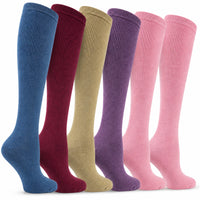 Sock Stack Damen Thermo-Kniestrümpfe für Stiefel, 6 Paar, dick, warm, gepolstert, lange Wintersocken, Einheitsgröße