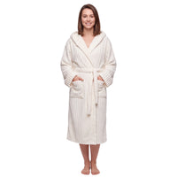 Daisy Dreamer Women's Hooded Fleece Dressing Gown Super Soft Warm Cosy Bathrobe One Size UK Ladies Robe
