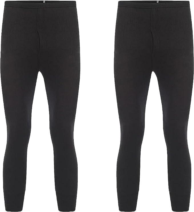 2 Pack Boys Thermal Trousers Long Johns Black Baselayer for Schoolwear Camping Skiing High-Quality Moisture-Wicking Comfortable Fit Elastic Waistband Durable Winter Wear Ages 3-15 by Heatwave Thermalwear. Buy now for £15.00.
