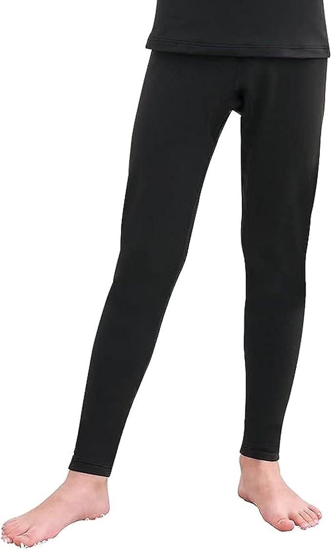 2 Pack Boys Thermal Trousers Long Johns Black Baselayer for Schoolwear Camping Skiing High-Quality Moisture-Wicking Comfortable Fit Elastic Waistband Durable Winter Wear Ages 3-15 by Heatwave Thermalwear. Buy now for £15.00.