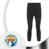 2 Pack Boys Thermal Trousers Long Johns Black Baselayer for Schoolwear Camping Skiing High-Quality Moisture-Wicking Comfortable Fit Elastic Waistband Durable Winter Wear Ages 3-15 by Heatwave Thermalwear Thermal Underwear