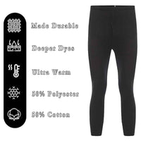 2 Pack Boys Thermal Trousers Long Johns Black Baselayer for Schoolwear Camping Skiing High-Quality Moisture-Wicking Comfortable Fit Elastic Waistband Durable Winter Wear Ages 3-15 by Heatwave Thermalwear Thermal Underwear