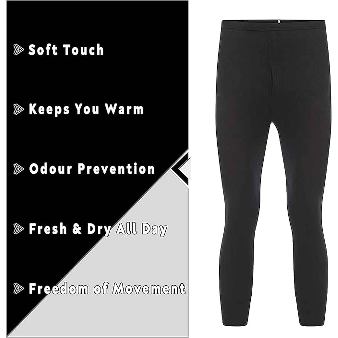 2 Pack Boys Thermal Trousers Long Johns Black Baselayer for Schoolwear Camping Skiing High-Quality Moisture-Wicking Comfortable Fit Elastic Waistband Durable Winter Wear Ages 3-15 by Heatwave Thermalwear Thermal Underwear