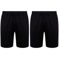 2 Pack Men's Cotton Lounge Shorts Stretchable Available in Black Navy Grey Durable and Cozy Loungewear Medium to 5X-Large by Sock Stack BLACK/BLACK / M Lounge Short