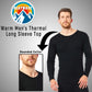 2 Pack Men's Plus Size Thermal Underwear Long Sleeve Tops Warm Durable Baselayer Insulated Brushed Yarn for Running Hiking Outdoor Sports Workwear Black 3XL to 6XL by Heatwave Thermalwear Thermal Underwear