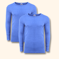 2 Pack Men's Thermal Underwear Long Sleeve Tops Warm Durable Baselayer Insulated Brushed Yarn for Running Hiking Cold Weather Sportswear Durable Winter Clothing Small to XXL White Black Grey Navy by Heatwave Thermalwear BLUE / S Thermal Underwear