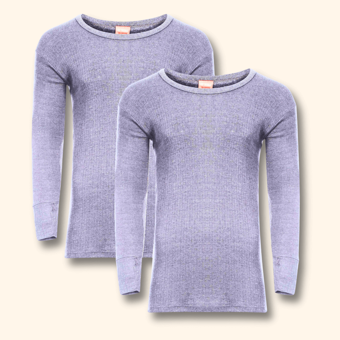 2 Pack Men's Thermal Underwear Long Sleeve Tops Warm Durable Baselayer Insulated Brushed Yarn for Running Hiking Cold Weather Sportswear Durable Winter Clothing Small to XXL White Black Grey Navy by Heatwave Thermalwear GREY / S Thermal Underwear