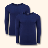 2 Pack Men's Thermal Underwear Long Sleeve Tops Warm Durable Baselayer Insulated Brushed Yarn for Running Hiking Cold Weather Sportswear Durable Winter Clothing Small to XXL White Black Grey Navy by Heatwave Thermalwear NAVY / S Thermal Underwear