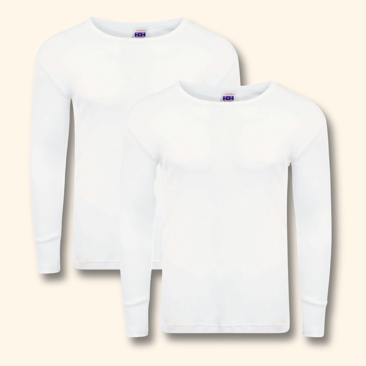 2 Pack Men's Thermal Underwear Long Sleeve Tops Warm Durable Baselayer Insulated Brushed Yarn for Running Hiking Cold Weather Sportswear Durable Winter Clothing Small to XXL White Black Grey Navy by Heatwave Thermalwear WHITE / S Thermal Underwear