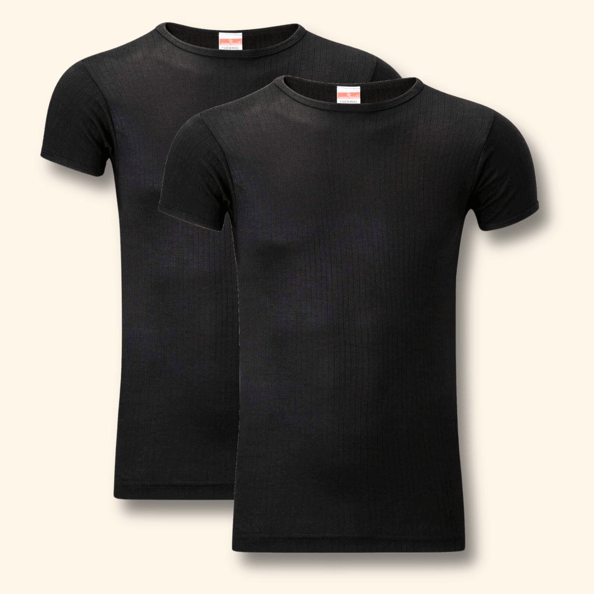 2 Pack Men's Thermal Underwear T Shirt Tops Warm Durable Baselayer Insulated Brushed Yarn for Running Hiking Outdoor Sports Workwear Small to XXL White Black Grey Navy by Heatwave Thermalwear BLACK / S Thermal Underwear