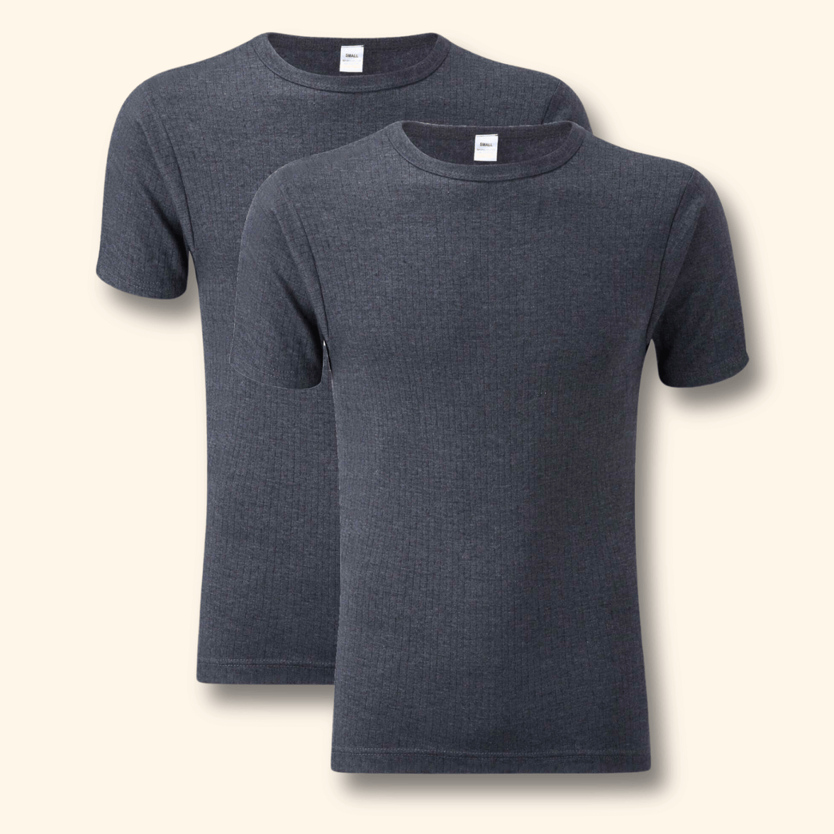 2 Pack Men's Thermal Underwear T Shirt Tops Warm Durable Baselayer Insulated Brushed Yarn for Running Hiking Outdoor Sports Workwear Small to XXL White Black Grey Navy by Heatwave Thermalwear CHARCOAL / S Thermal Underwear