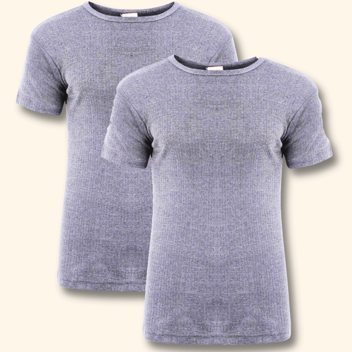 2 Pack Men's Thermal Underwear T Shirt Tops Warm Durable Baselayer Insulated Brushed Yarn for Running Hiking Outdoor Sports Workwear Small to XXL White Black Grey Navy by Heatwave Thermalwear GREY / S Thermal Underwear