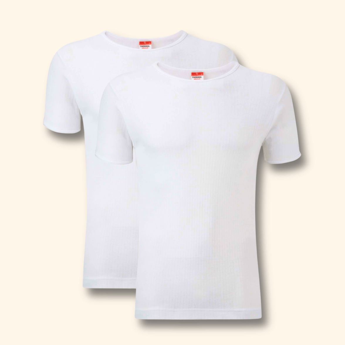 2 Pack Men's Thermal Underwear T Shirt Tops Warm Durable Baselayer Insulated Brushed Yarn for Running Hiking Outdoor Sports Workwear Small to XXL White Black Grey Navy by Heatwave Thermalwear WHITE / S Thermal Underwear