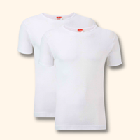 2 Pack Men's Thermal Underwear T Shirt Tops Warm Durable Baselayer Insulated Brushed Yarn for Running Hiking Outdoor Sports Workwear Small to XXL White Black Grey Navy by Heatwave Thermalwear WHITE / S Thermal Underwear