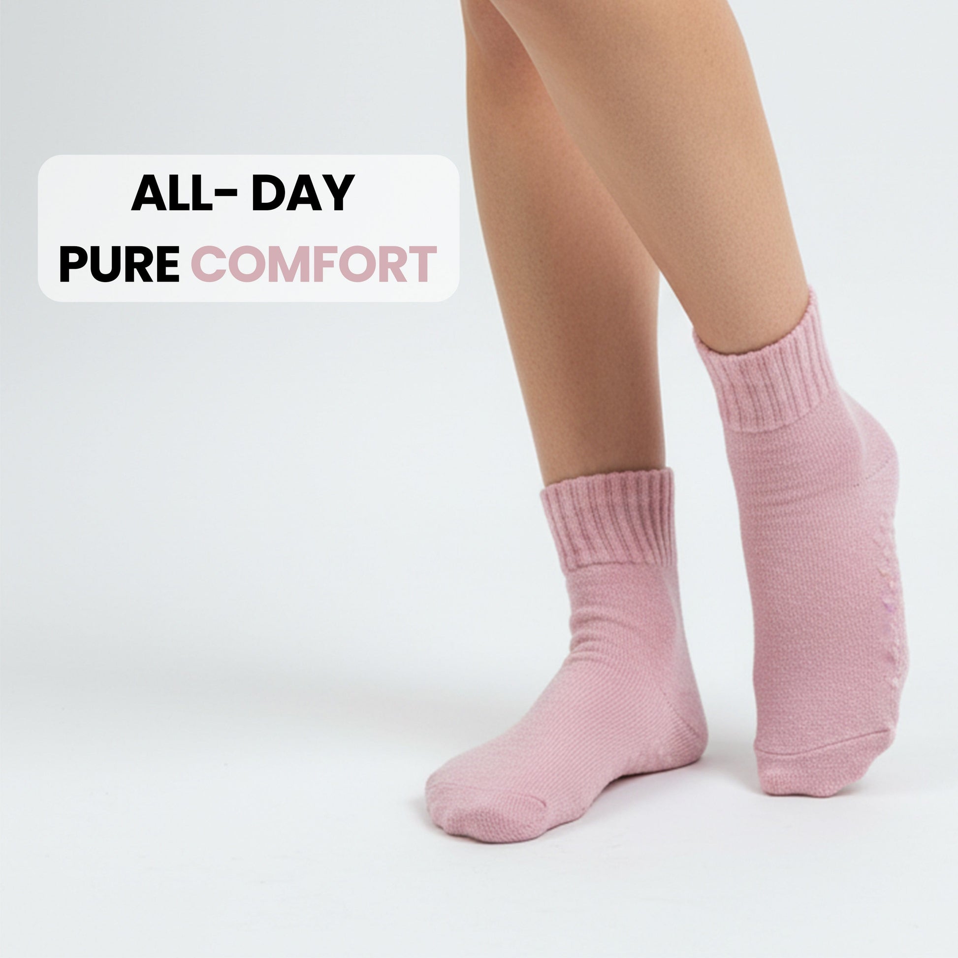 2 Pack Women’s Merino Wool Slipper Socks Non Slip Sole Warm Rich Bed Wear Cosy Winter Lounge Sock Ladies UK 4-7 by Sock Stack Purple/Pink Socks