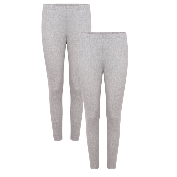 2 Pack Women’s Thermal Long Johns Base Layer Pants Warm Winter Underwear Bottoms for Outdoor Hiking & Skiing by Heatwave Thermalwear Marl Grey / UK 10-12 (EU 38-40) Thermal Underwear
