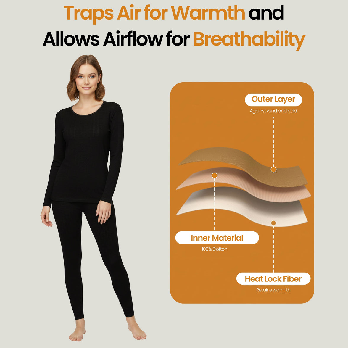 2 Pack Women’s Thermal Long Johns Base Layer Pants Warm Winter Underwear Bottoms for Outdoor Hiking & Skiing by Heatwave Thermalwear Thermal Underwear