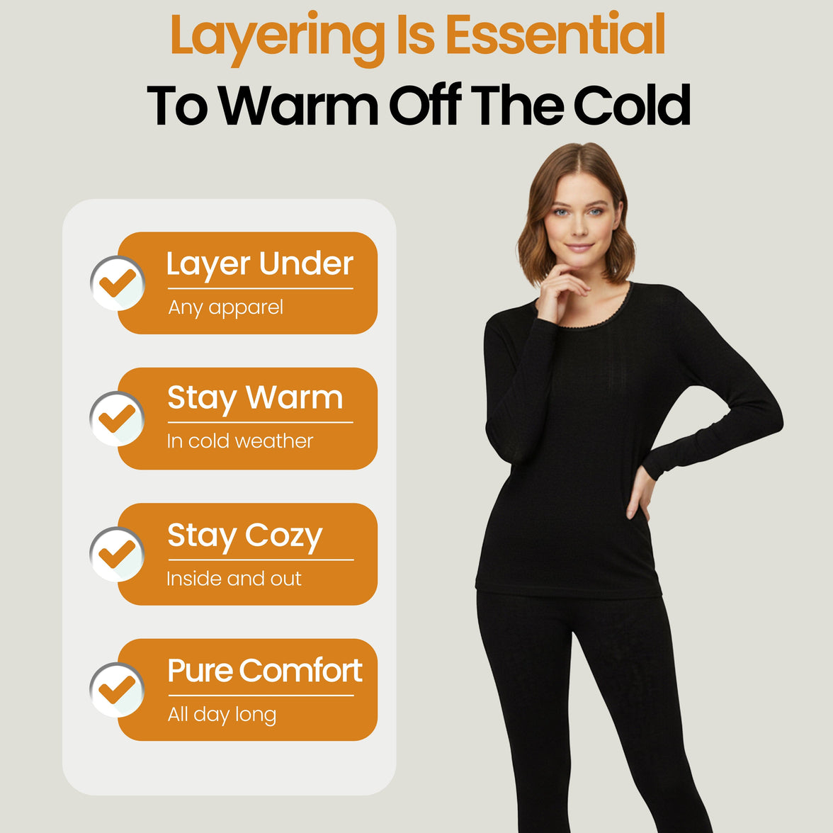 2 Pack Women’s Thermal Long Johns Base Layer Pants Warm Winter Underwear Bottoms for Outdoor Hiking & Skiing by Heatwave Thermalwear Thermal Underwear