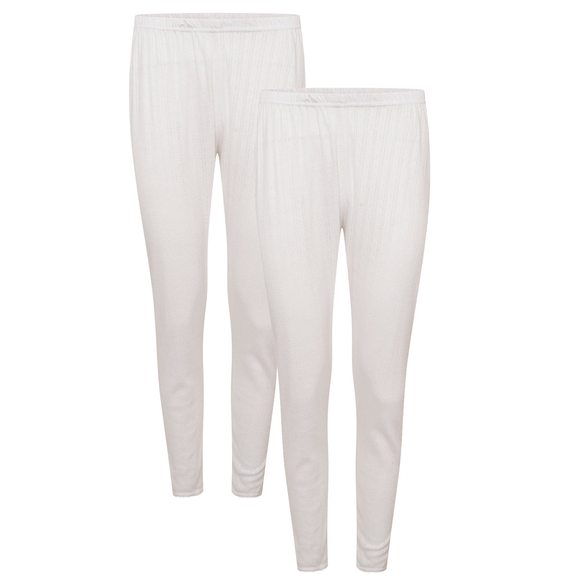 2 Pack Women’s Thermal Long Johns Base Layer Pants Warm Winter Underwear Bottoms for Outdoor Hiking & Skiing by Heatwave Thermalwear White / UK 10-12 (EU 38-40) Thermal Underwear