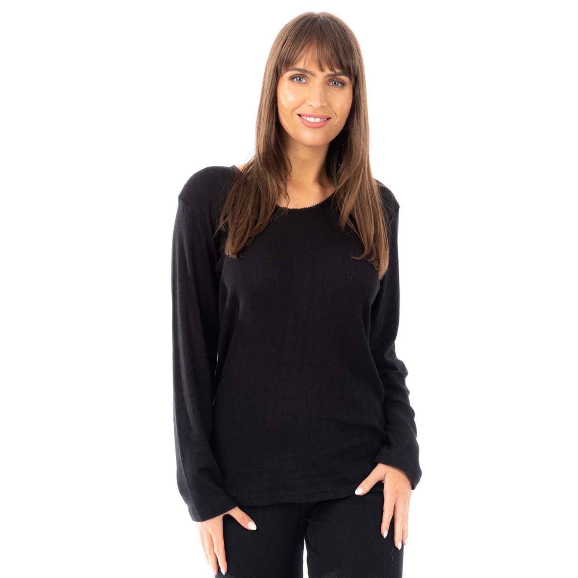 2-Pack Women's Thermal Long Sleeve Tops Base Layer Insulated Warm Underwear for Outdoor Sports Running Hiking Cold Weather Workwear by Heatwave Thermalwear Thermal Underwear