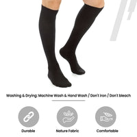 2 Pairs Unisex Travel Socks Black Long Knee High Breathable Flight Socks by Sock Stack Socks