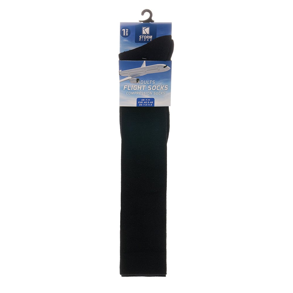 2 Pairs Unisex Travel Socks Black Long Knee High Breathable Flight Socks by Sock Stack Socks