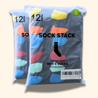 24 Pairs Men's Soft Cotton Colourful Heel Toe Black Argyle Diamond Easycare Comfortable Shoe Socks Flat Toe Seam Durable Work School Business Wear UK 6-11 by Sock Stack Socks