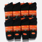 24 Pairs Mens Black Thermal Socks Warm Work Boot Socks Superior Insulation Cold Weather Double Brushed Advanced Knitting Technology Extra Warmth by Heatwave Thermalwear BLACK Socks