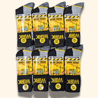 24 Pairs Mens Heavy Duty Work Socks Cushion Sole Reinforced Toe Heel Durable Black Boot Sock for Construction Outdoor Jobs Walking Sizes UK 6-11 EUR 39-45 by Sock Stack Socks