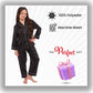 Girls Long Sleeve Satin Silk Pyjama Set Comfortable Button-Down Sleepwear in Black Pink Grey Sizes 5-14 YRS by Daisy Dreamer. Buy now for £14.00.