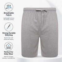 Sock Stack Men's Cotton Lounge Shorts Stretchable 2 Pack Black Navy Grey Durable