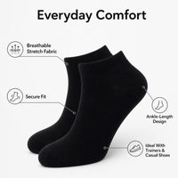 Sock Stack Womens Trainer Socks 6 or 12 Pairs Cotton Rich Ankle Socks