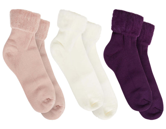3 Pack Womens Thermal Bed Socks Super Soft Winter Slipper Socks Cozy Nighttime Warm Footwear for Cold Feet with Snug Fit UK Sizes 4-7 by Sock Stack. Buy now for £8.00.