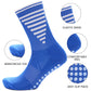 3 Pairs Blue Anti Slip Football Grip Socks for Men Sports Socks for Gym Running Yoga Trekking Hiking by Sock Stack. Buy now for £9.00.
