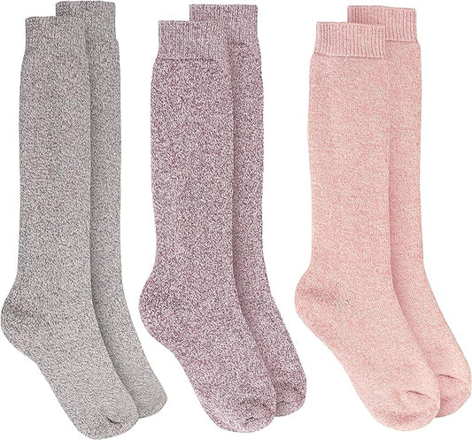 3 Pairs Ladies Wellington Boot Socks Warm Thermal Knee-High Outdoor Hiking Wool Blend Moisture-Wicking Assorted Colors Size UK 4-8 EU 37-40 by Sock Stack. Buy now for £11.00.