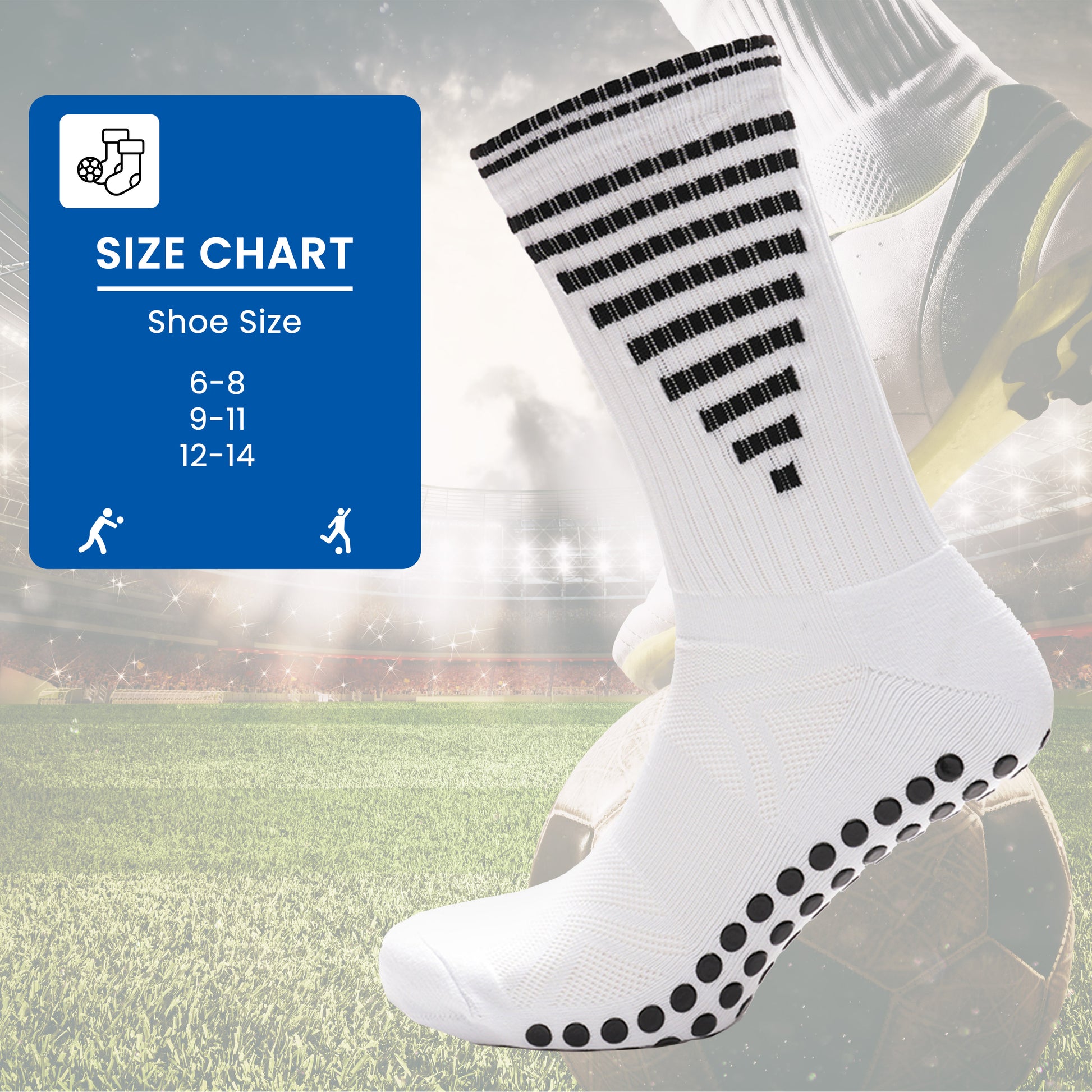 3 Pairs White Anti Slip Football Grip Socks for Men Sports Socks for Gym Running Yoga Trekking Hiking by Sock Stack. Buy now for £9.00.