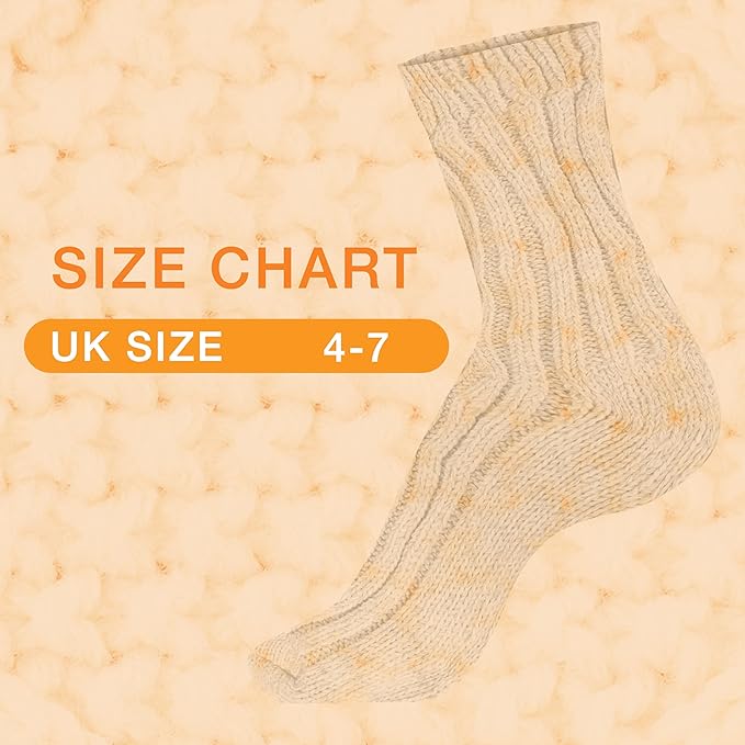 3 Pairs Womens Natural Thermal Alpaca Wool Socks Ultra Soft Warm Winter Boot Socks Non Slip Grippers Cute Nordic Designs Sizes UK 4-7 Daisy Dreamer. Buy now for £11.00.