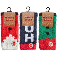 3 Pack Mens Cozy Christmas Slipper Socks Festive Santa and Elf Designs Warm and Comfortable Holiday Gift UK Sizes 6-11 by Sock Stack ASSORTED / 6-11 Socks