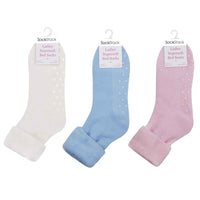 3 Pack Women's Non Slip Thermal Bed Socks Cozy Winter Slipper Socks with Silicone Grips Warm Ankle Coverage UK Sizes 4-8 Multiple Colors by Sock Stack Socks