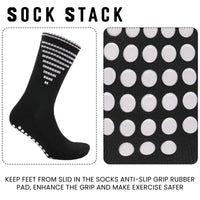 3 Pairs Black Anti Slip Football Grip Socks for Men Sports Socks for Gym Running Yoga Trekking Hiking by  Sock Stack Socks