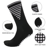3 Pairs Black Anti Slip Football Grip Socks for Men Sports Socks for Gym Running Yoga Trekking Hiking by  Sock Stack Socks
