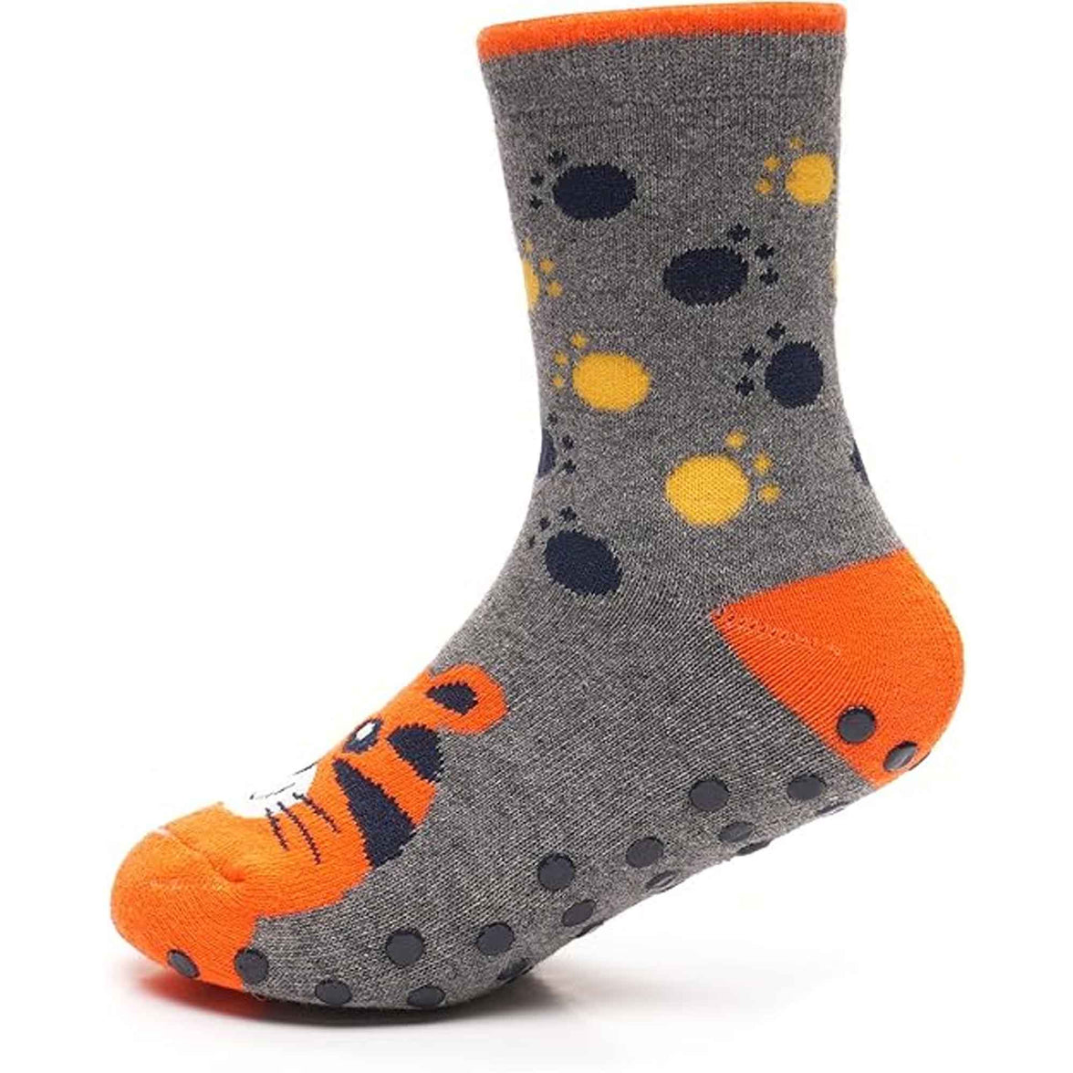 3 Pairs Boys Non-Slip Thermal Slipper Socks Dino Shark Tiger Designs Cozy Indoor Kids Socks Warm Anti-Skid Socks for Winter in Sizes 6-8 9-12 12-3 from Sock Stack Socks