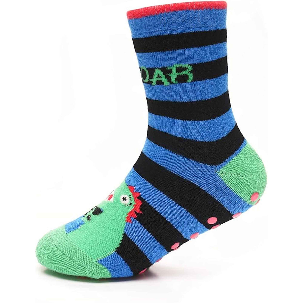 3 Pairs Boys Non-Slip Thermal Slipper Socks Dino Shark Tiger Designs Cozy Indoor Kids Socks Warm Anti-Skid Socks for Winter in Sizes 6-8 9-12 12-3 from Sock Stack Socks