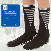 3 Pairs Kids Football Grip Socks Black Anti-Slip Sports Socks for Gym Yoga Running Trekking & Hiking by Sock Stack Socks