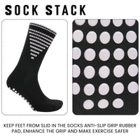 3 Pairs Kids Football Grip Socks Black Anti-Slip Sports Socks for Gym Yoga Running Trekking & Hiking by Sock Stack Socks
