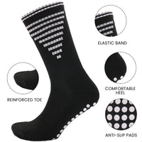 3 Pairs Kids Football Grip Socks Black Anti-Slip Sports Socks for Gym Yoga Running Trekking & Hiking by Sock Stack Socks