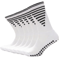 3 Pairs Kids Football Grip Socks White Anti-Slip Sports Socks for Gym Yoga Running Trekking & Hiking by Sock Stack 12-3 / WHITE Socks